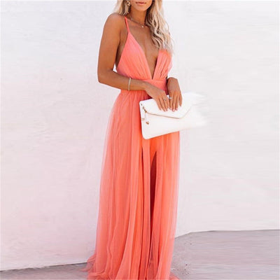 Heidi – Elegantes Orangefarbenes Trägerkleid aus Gaze