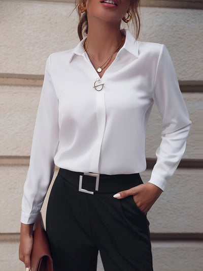 Damen Blusenshirt Elegant Business Cardigan – Stilvolle Langarmbluse für Büro & Alltag