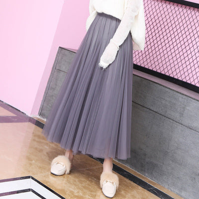 Clara - Romantischer und eleganter langer Rock aus plissiertem Tüll