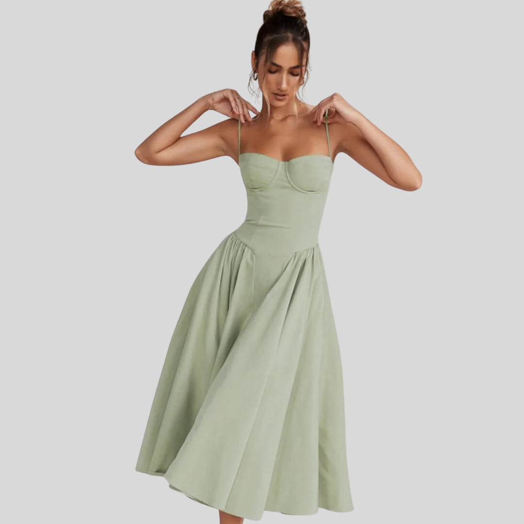 Rieke | Strukturiertes Maxikleid mit Frische-Effekt