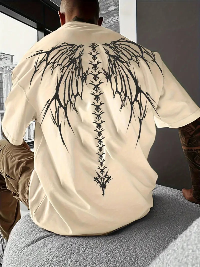 Harry - Herren-T-Shirt mit geometrischem geflügeltem Brustkorb-Print