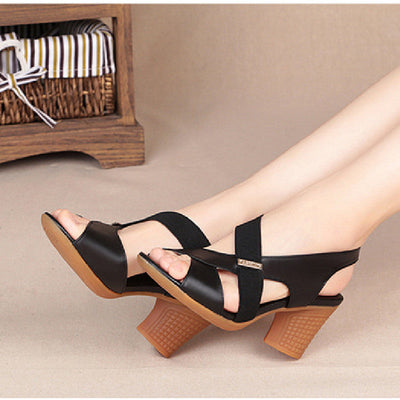 Caroline – Damen Sandalen mit Fischmaul und rutschfester Sohle