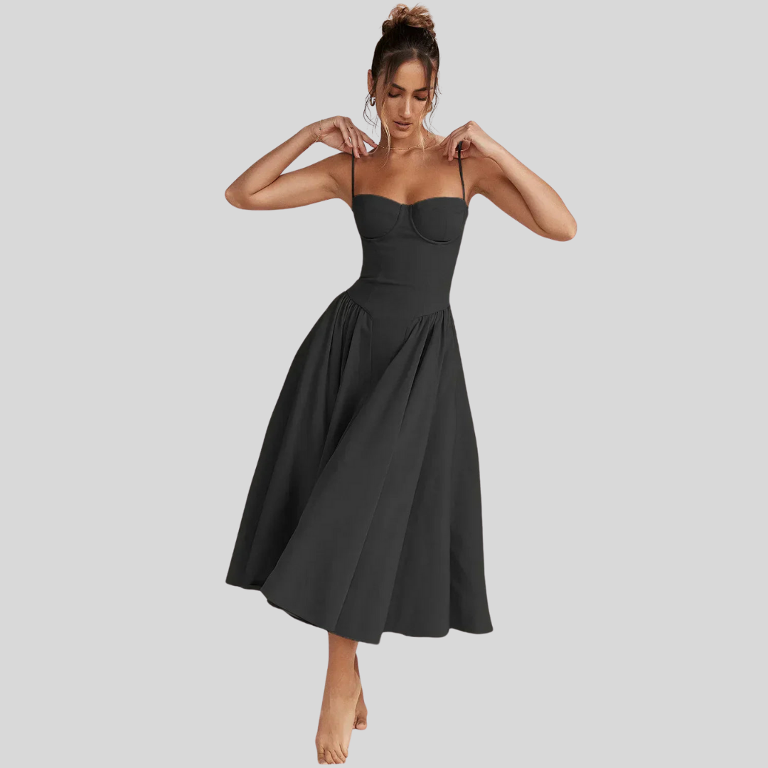 Rieke | Strukturiertes Maxikleid mit Frische-Effekt