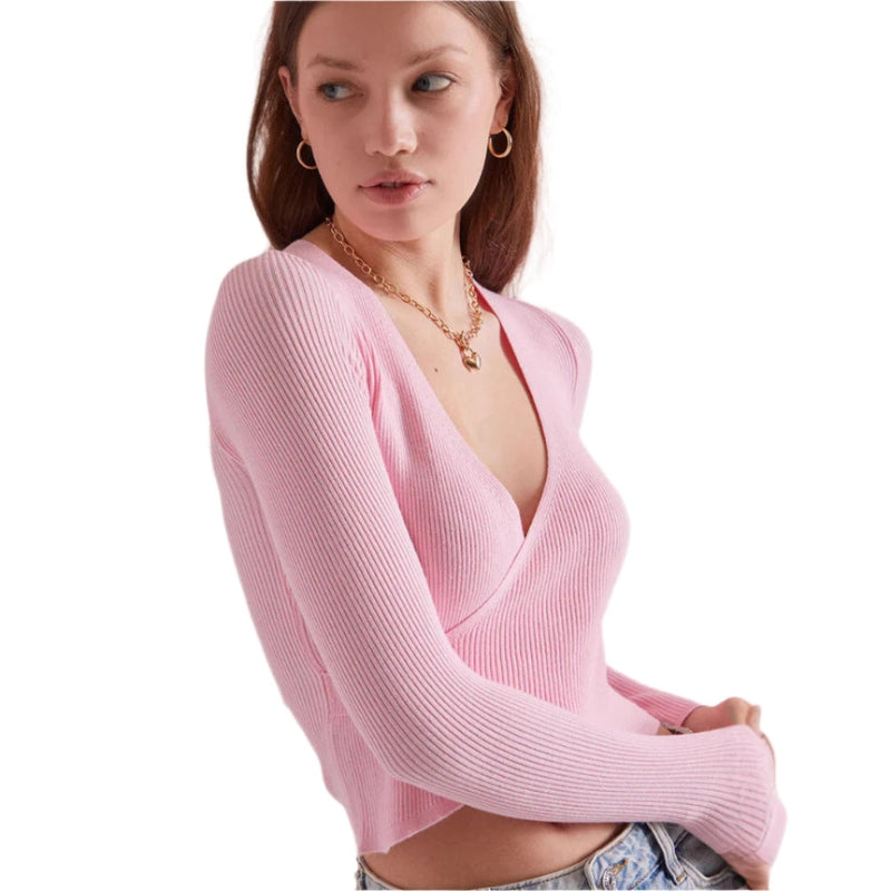 Velira Slim-Fit Wickeloberteil mit V-Ausschnitt