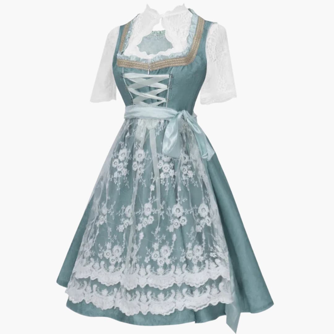 Spitzen-Dirndl kleid mit Bluse für Damen - Oktoberfest 2025