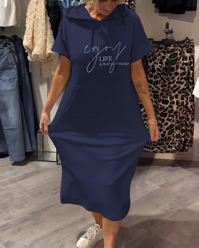 Anika™ | Lässiges Kleid mit Schnürverschluss und Kapuze