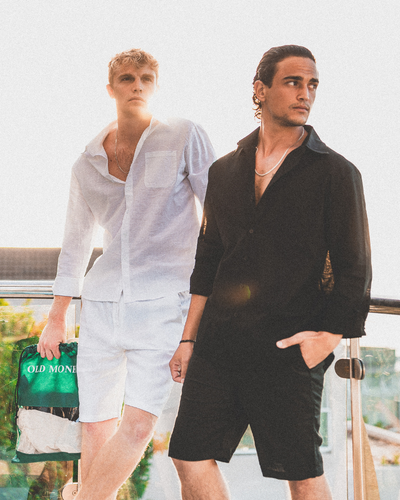 Waylon | Lightweight Herren Sommer Leinen-Shorts mit Kordelzug