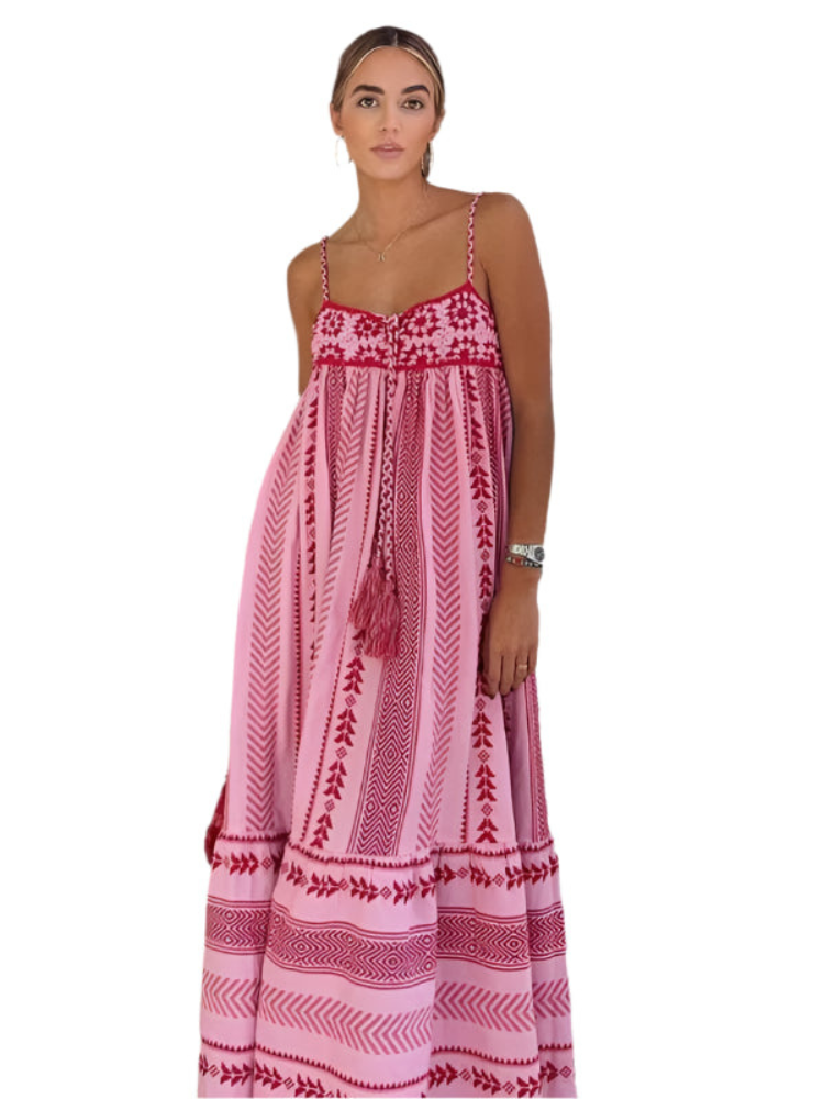 Elowen Rygfri Spaghetti-Träger Maxi Kleid