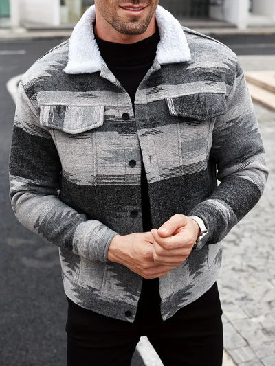 Geknöpfte Jacke mit Brusttaschen für Herren