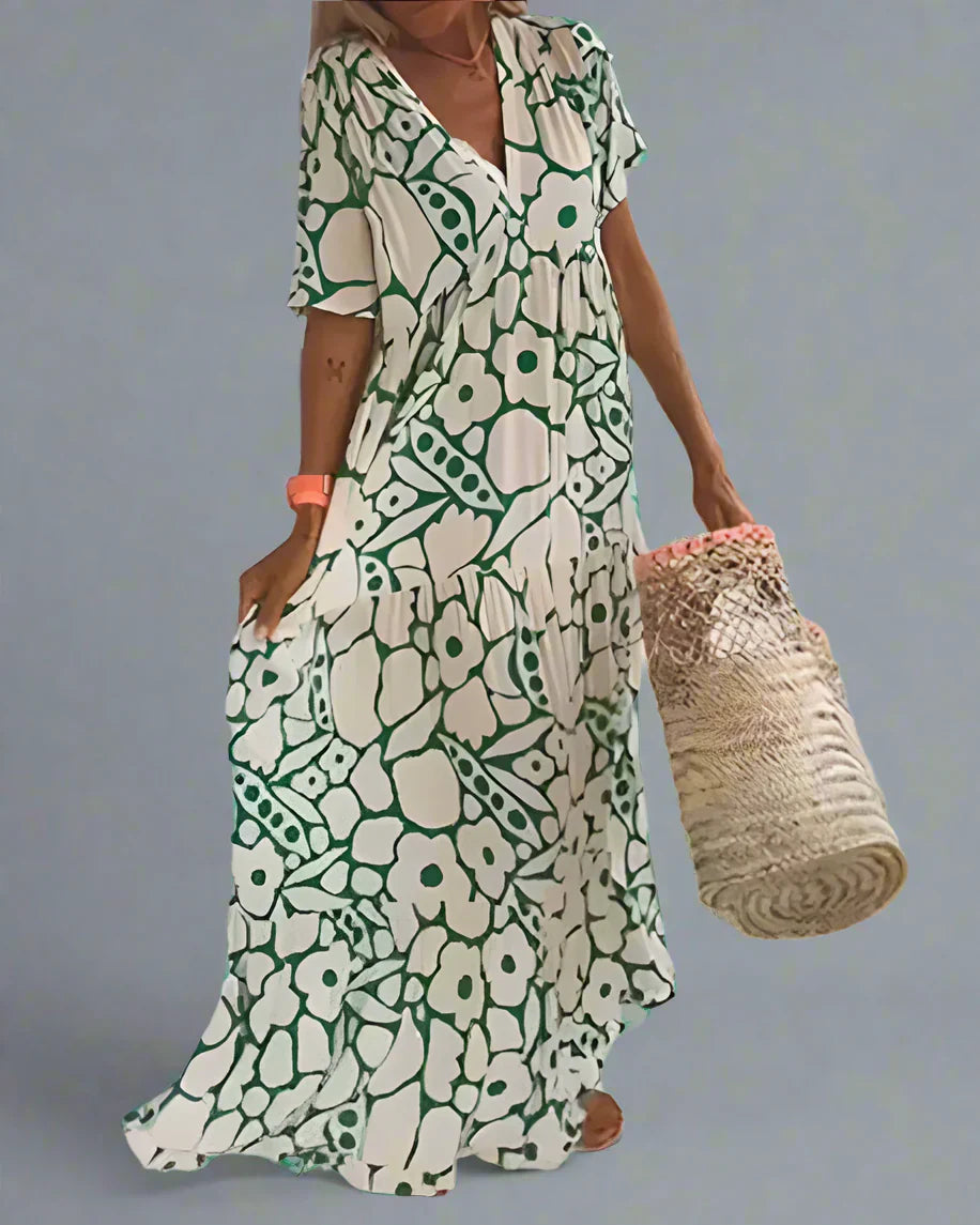 Hannelore | Sommerkleid mit Eleganter Passform und Grafischem Muster