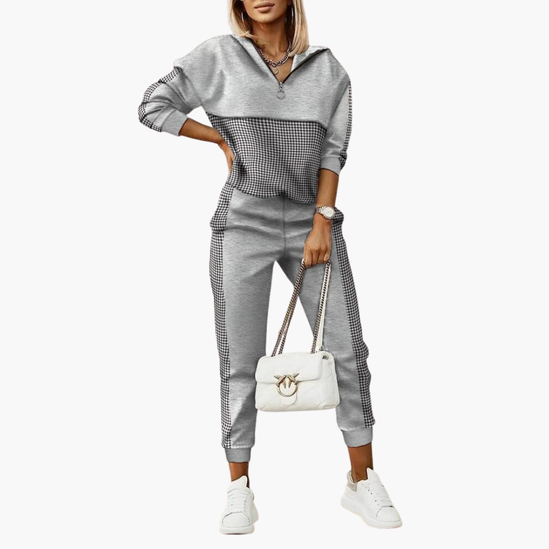 Damen Trainingsanzug mit Reißverschluss Oberteil und Jogginghose