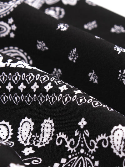 Elegantes A-Linien-Sommerkleid – Geometrisches Muster & Gürtel, Kurzarm