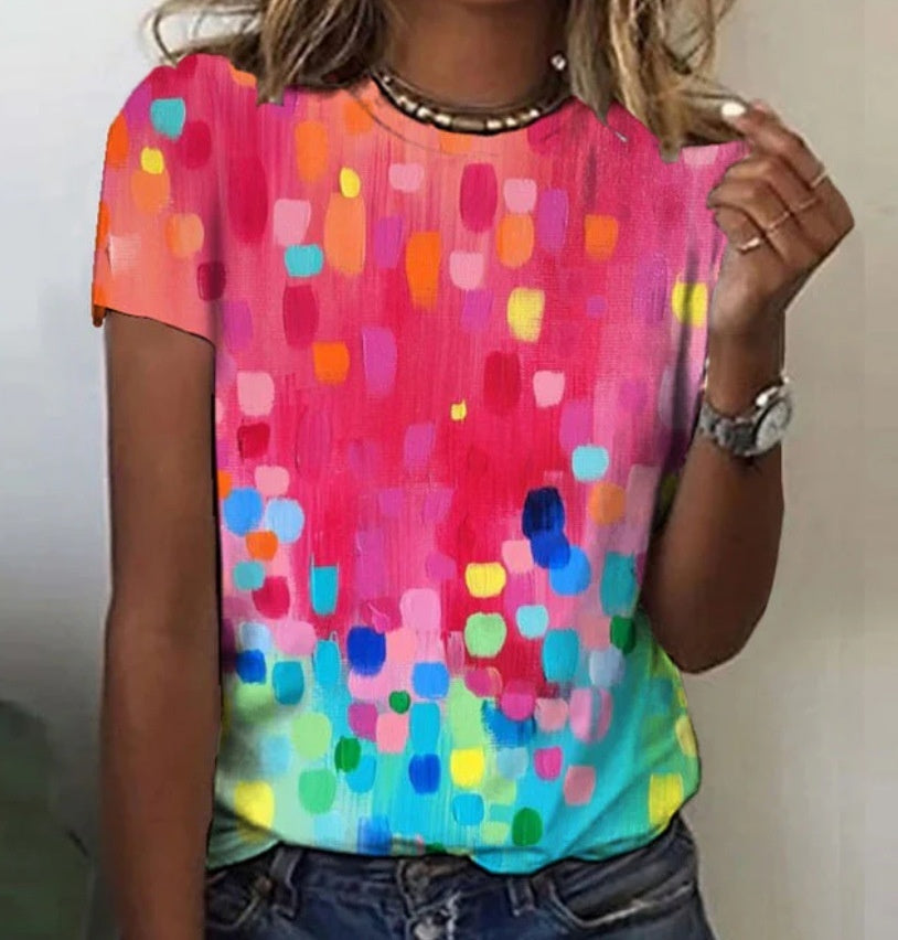 Zoe – T-Shirt mit floralem Muster und Rundhalsausschnitt