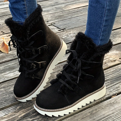 Winterschuhe Damen | Mit Schnürung Und Plateausohle Stiefel