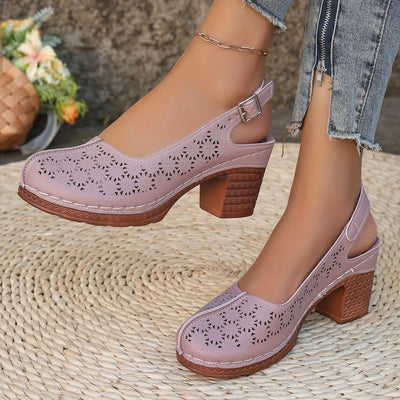 Hohe Absätze Bequeme Sommer Sandaletten mit Chunky Absatz