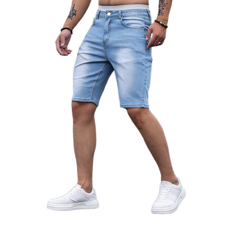 Howard – Dreifarbige Stretch-Enganliegende Herren-Denim-Shorts