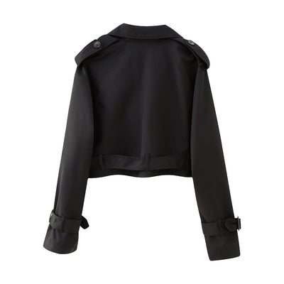 Trendige Kurze Damen-Trenchcoat mit Gürtel – Amelie