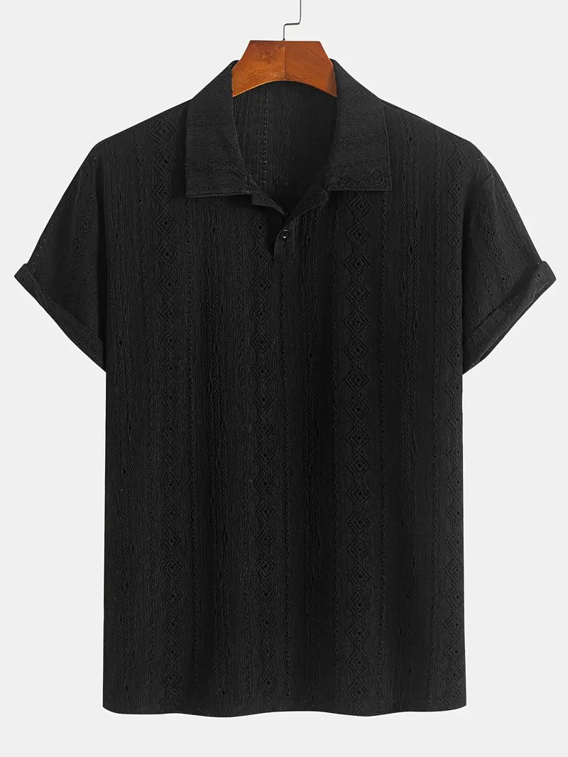 Orson - Lässiges Strickhemd mit kurzen Ärmeln für Männer