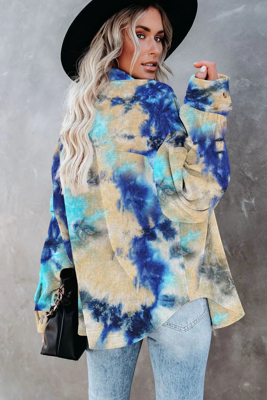 Stylisches tie-dye cordhemd für damen
