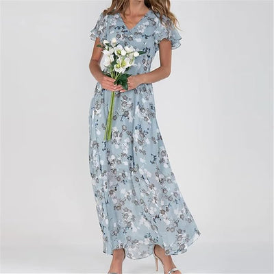 Kaylee | Maxi-Kleid mit Floral-Design und Flatterärmeln