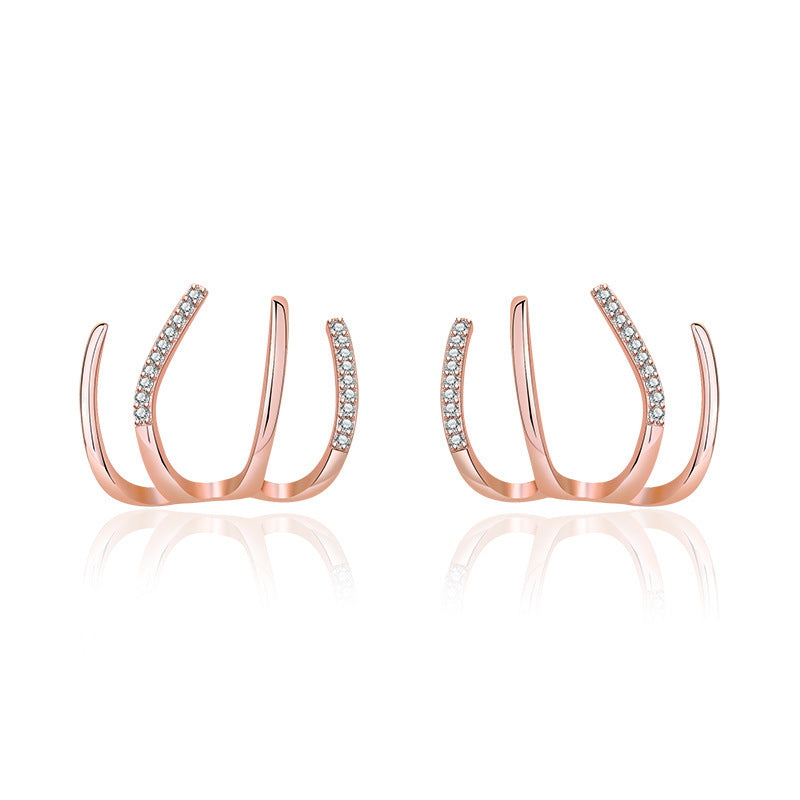 Samantha – Vierkrallen-Zirkon-Ohrringe mit S925 Silbernadel