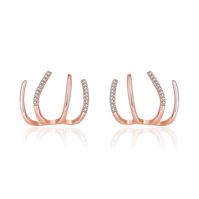 Samantha – Vierkrallen-Zirkon-Ohrringe mit S925 Silbernadel