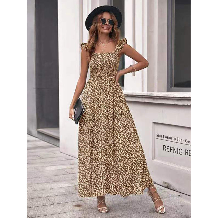 Sara – Swing-Kleid mit Blumenmuster und Rüschenärmeln