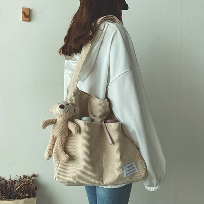 Caroline – Große Kapazität Texturierte Vegane Leder Beuteltasche