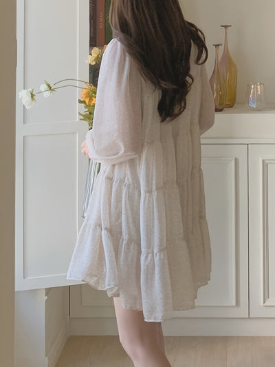 Elegantes Sommerkleid – Chiffon, Blumenmuster, V-Ausschnitt, Taillenbindung