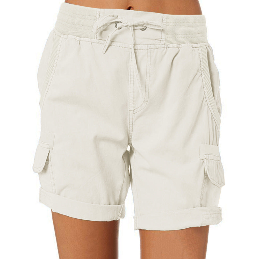 Damen Cargoshorts mit elastischem Bund – Bequeme Freizeithose, Casual Style, ideal für Sommer & Outdoor
