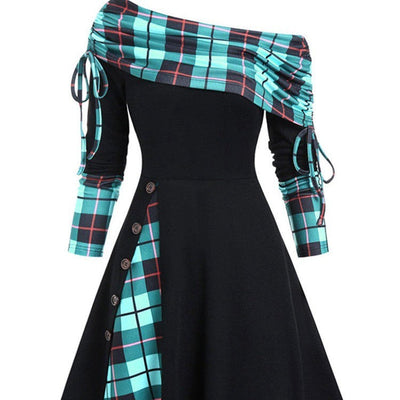 Audrey – Damenkleid mit großer Taille und asymmetrischem Schnitt