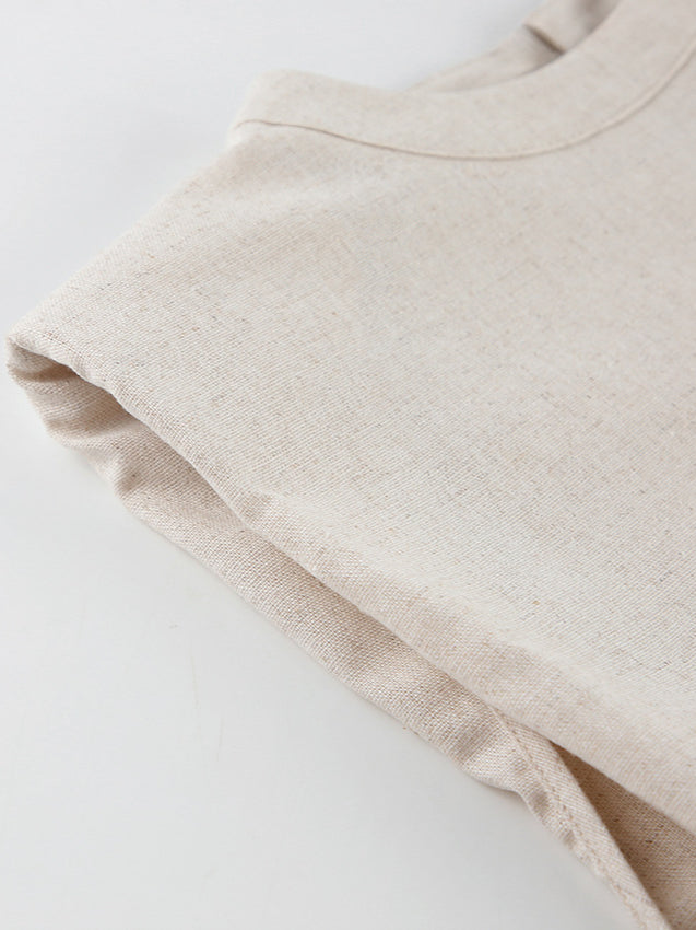 Elena | Zweiteiliges Leinen-Set mit Weitbein-Hose