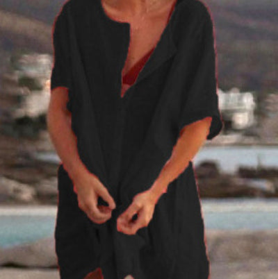 Sophie – Weites, Kragenloses Damenhemd