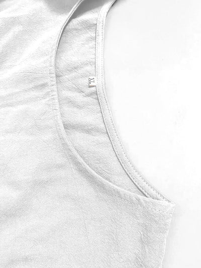 Leichtes Damen-Leinenkleid – Ärmellos, Einfarbig, Lange Passform & Bequem für Sommer & Urlaub