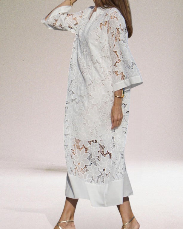 Beata™ | Luxuriöses Spitzenlangkleid