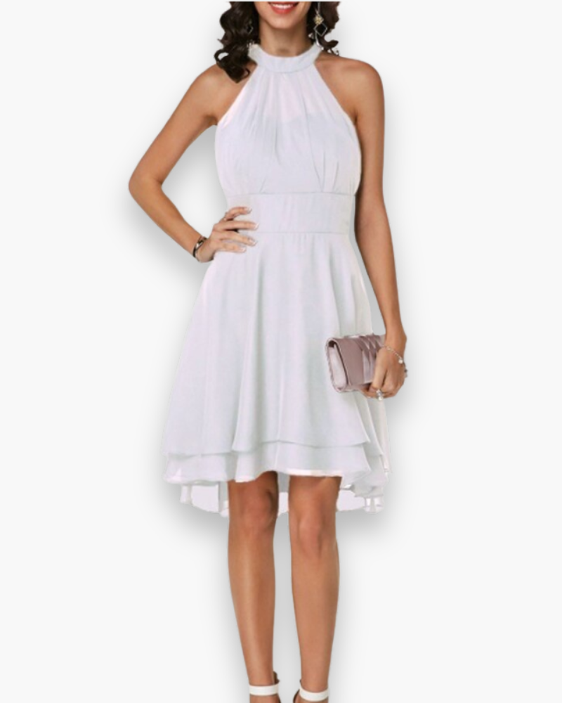 Damen Elegantes Rüschendes Kleid | Midi Festliches Kleid