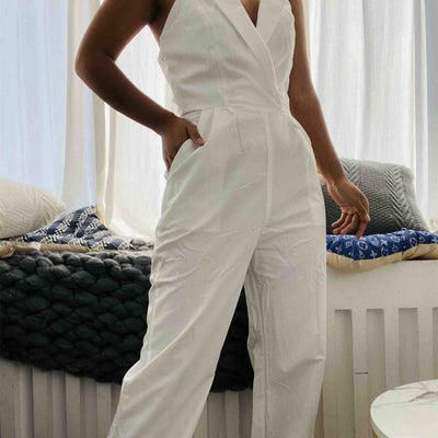 Damen Eleganter Jumpsuit mit weitem Bein und Bandeau-Ausschnitt – Perfekt für Abend, Party & Events