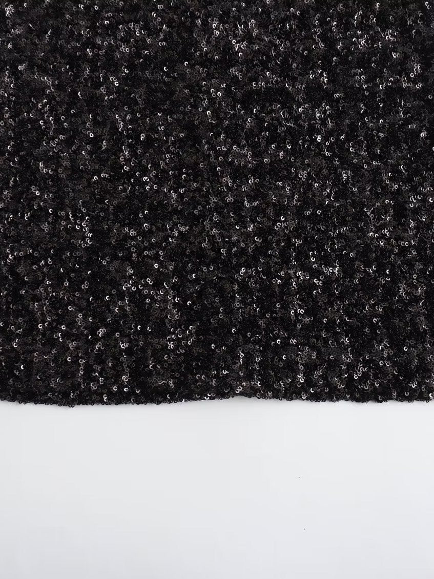 Christine – Ärmelloses Mini-Kleid mit Perlen und gepolsterten Schultern