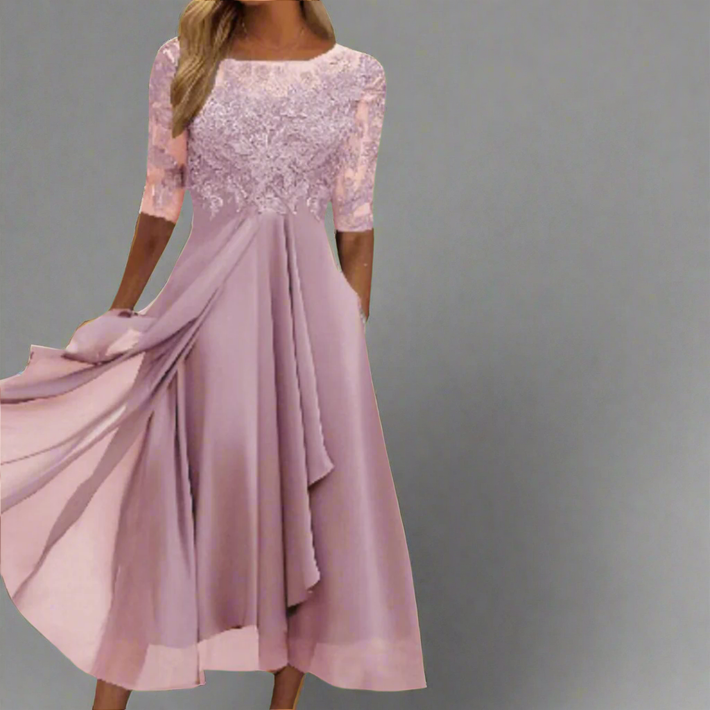 Elisa | Elegantes Midikleid mit Spitze