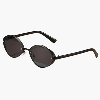 Damen Sonnenbrille mit ovalem Metallrahmen und UV400-Schutz