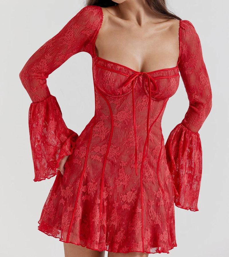 Stilvolles Sommerkleid für Damen mit Spitze und offenem Rücken – Julisa