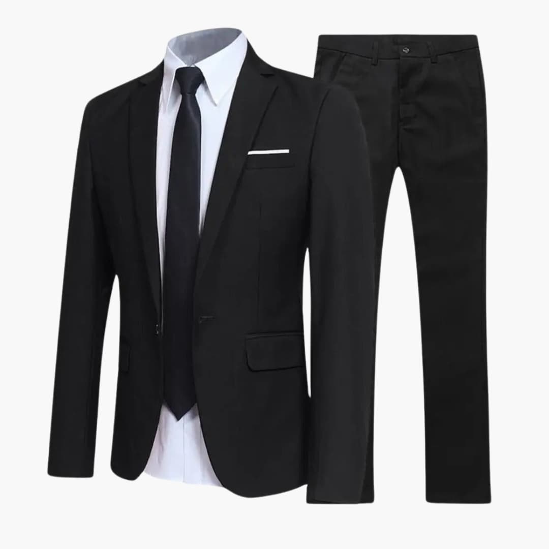 2-teiliges Anzug Set - Slim Fit Herrenanzug für Business Look