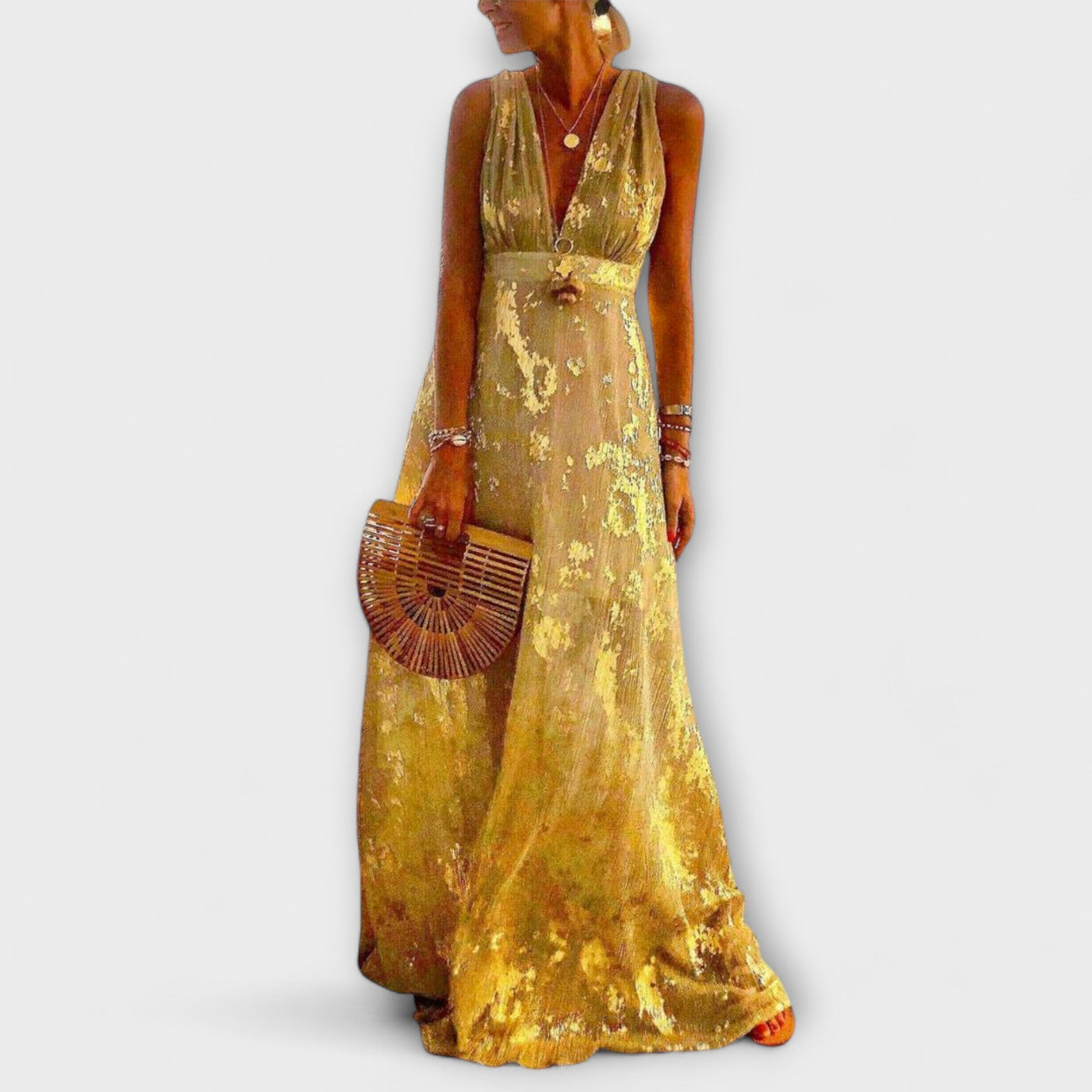 V-Ausschnitt Kleid mit Glitzerverzierungen