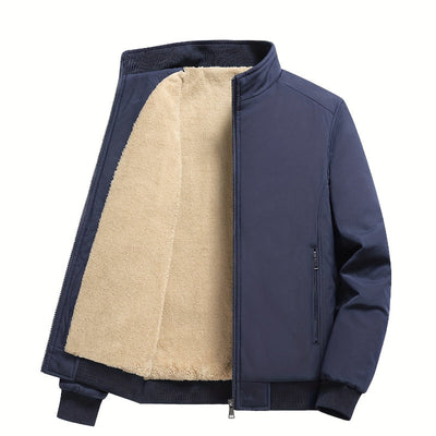 Herren Outdoor Jacke mit Fleece | Einfarbig Reißverschluss