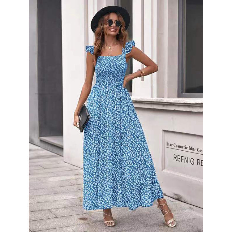 Sara – Swing-Kleid mit Blumenmuster und Rüschenärmeln