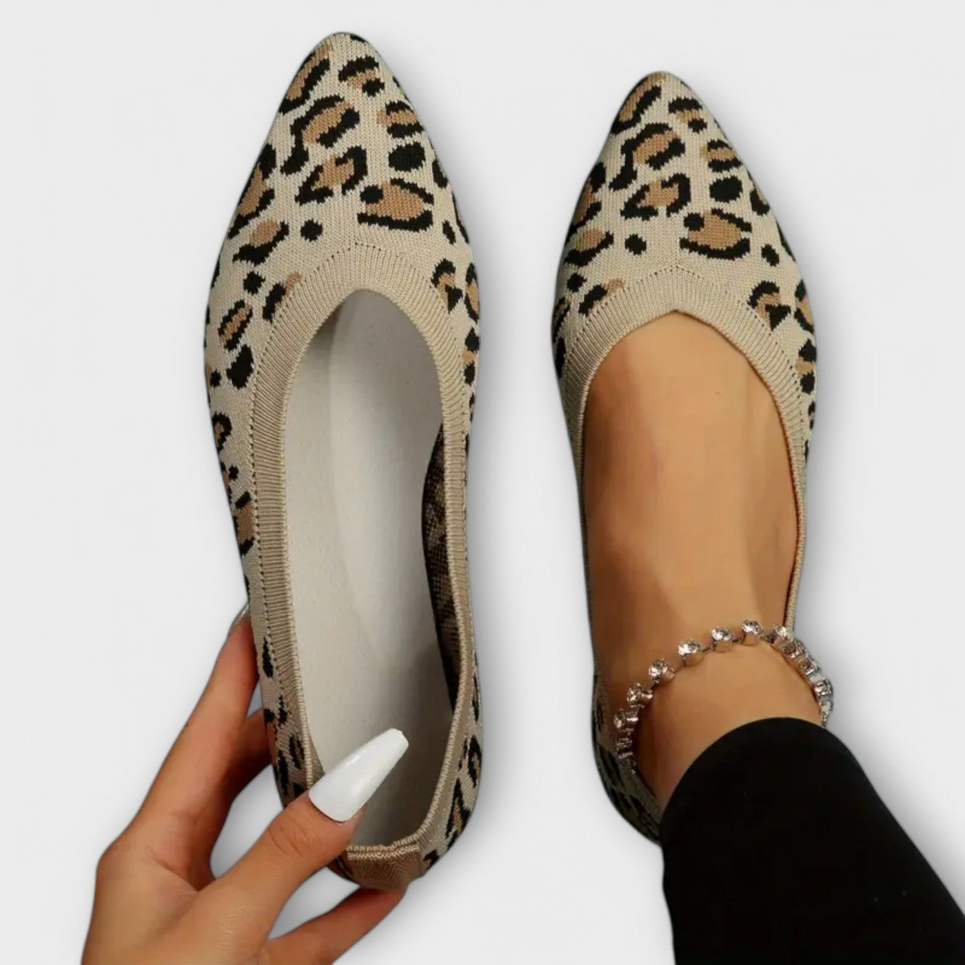 Leopard gemusterte spitze Flats