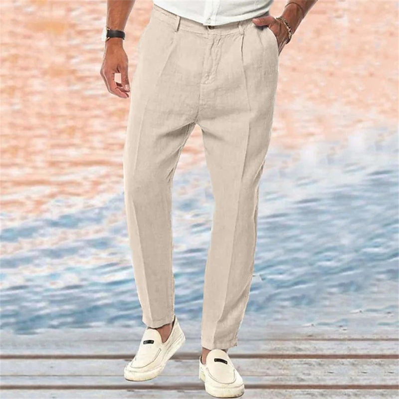 Dario - Stylische und coole Leinenhose mit schmaler Passform