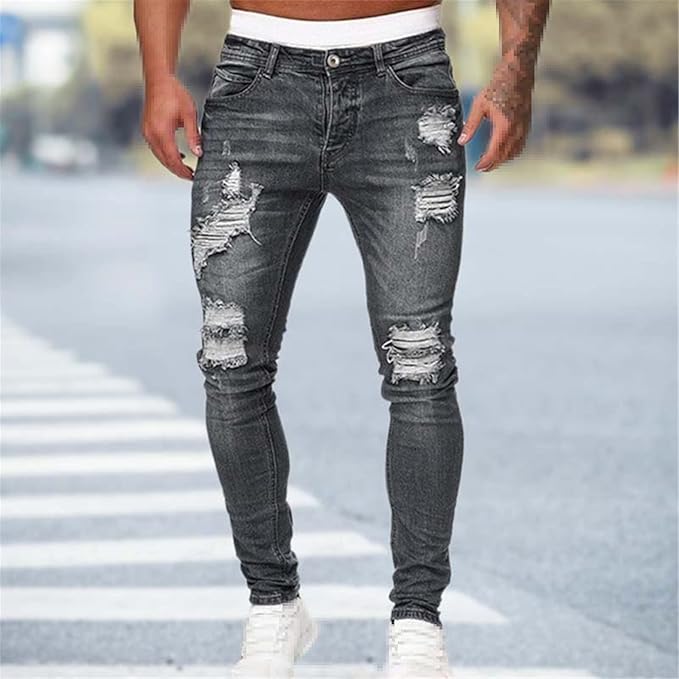 Phillip - Zerrissene Röhrenjeans im Streetstyle