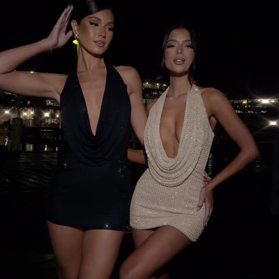 Linda – Sexy Halter Minikleid ohne Rücken