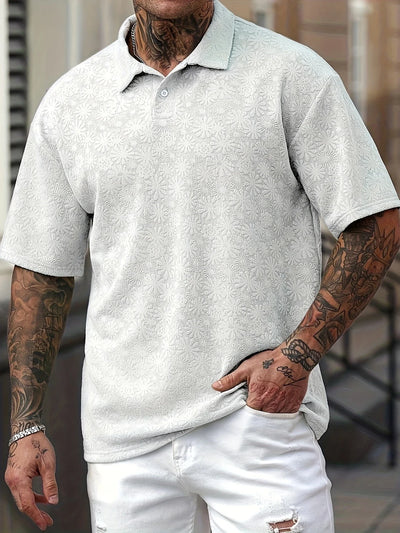 Malcolm - Kurzärmliges Poloshirt mit Gänseblümchenstruktur für Herren